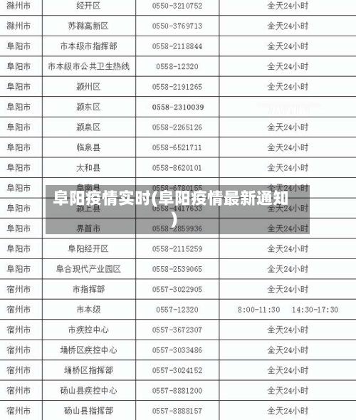 阜阳疫情实时(阜阳疫情最新通知)