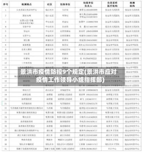 景洪市疫情防控9个规定(景洪市应对疫情工作领导小组指挥部)-第2张图片