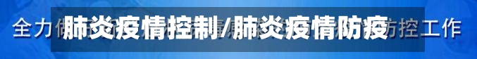 肺炎疫情控制/肺炎疫情防疫