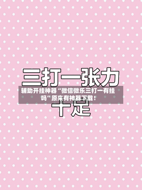 辅助开挂神器“微信微乐三打一有挂吗”原来有神器下载！-第3张图片