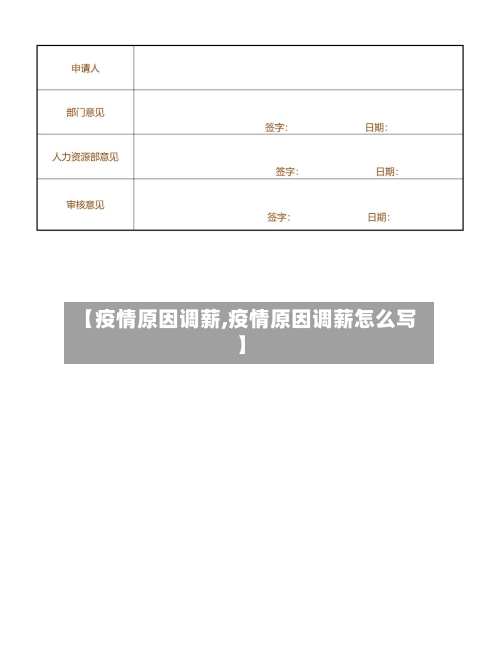 【疫情原因调薪,疫情原因调薪怎么写】