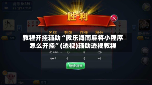 教程开挂辅助“微乐海南麻将小程序怎么开挂”(透视)辅助透视教程-第2张图片