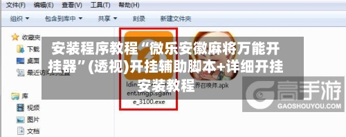 安装程序教程“微乐安徽麻将万能开挂器”(透视)开挂辅助脚本+详细开挂安装教程-第2张图片