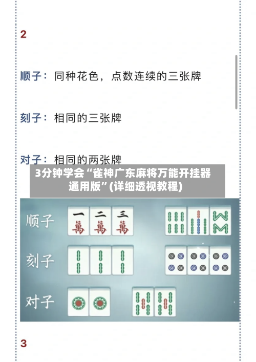 3分钟学会“雀神广东麻将万能开挂器通用版”(详细透视教程)