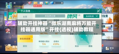 辅助开挂神器“微乐湖南麻将万能开挂器通用版”开挂(透视)辅助教程