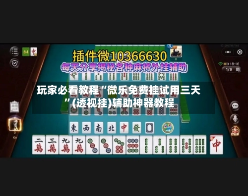 玩家必看教程“微乐免费挂试用三天”(透视挂)辅助神器教程