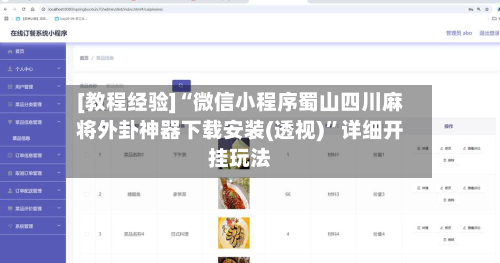 [教程经验]“微信小程序蜀山四川麻将外卦神器下载安装(透视)”详细开挂玩法-第3张图片