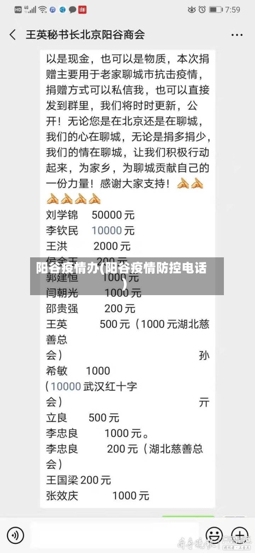 阳谷疫情办(阳谷疫情防控电话)